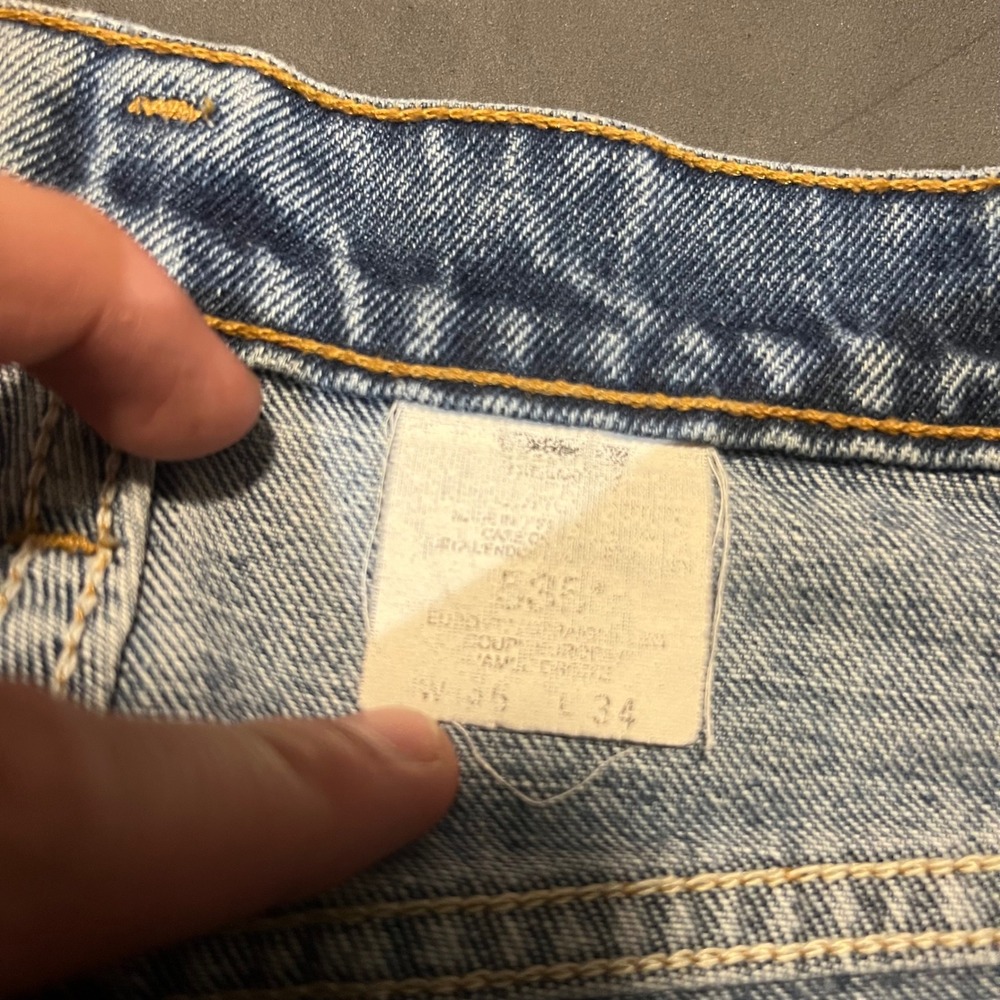 Vintage Levis 535 Eurofit Straight Leg Jeans Mens 36x30 Baggy Light‎ Wash Denim - Picture 4 of 9